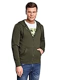 Diseñado en Francia oodji Ultra Hombre Sudadera con Cremallera y Capucha, Verde, ES 46-48 / S