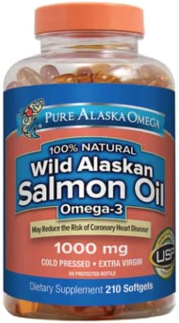 Pure Alaska Omega-3 Wild Alaskan Salmon Oil 1000mg 210 Softgels (Pack of 2) HJO$IER