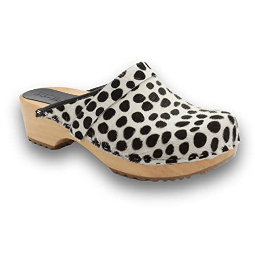Image of Bjork Maja Wood Open Back Leather Clogs