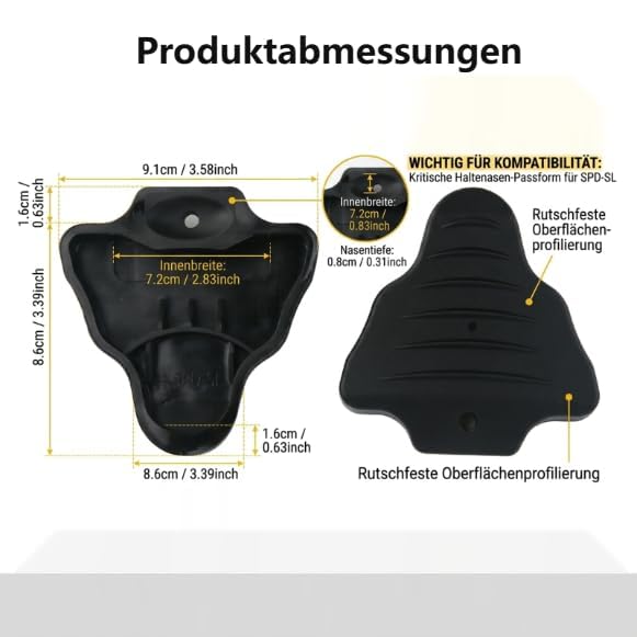 1 Paar rutschfeste Hülle, Pedale für SPD-SL, Schuhplatten Schutz, Cleats Abdeckung, kompatibel mit Shimano SPD-SL Rennrad Pedale, Anti-Rutsch Pedalaufsatz für Klickpedale Sport & Freizeit