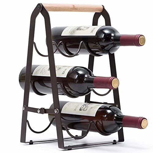 RNMANDA Étagère à vin de Table Pliable, étagère à vin et Rangement de Bouteilles de vin pour la décoration de la Maison et la Cuisine, Bar, Cave à vin, Armoire, Garde-Manger, Aucun Assemblage requis Cover