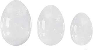 CBLDF 3 Huevos de Jade Blanco Natural for Mujer, Bola de Masaje de Huevo for Ejercicio Kegel, 3 Huevos con Bolsa Inicio Colecciones