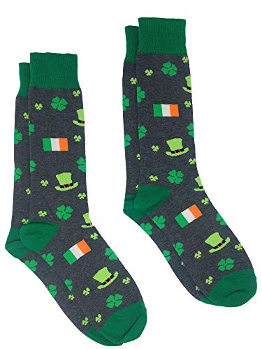 360 Threads Mens Novelty Socks - 2 Pair Set (Irish Flags - 2 pairs of same)