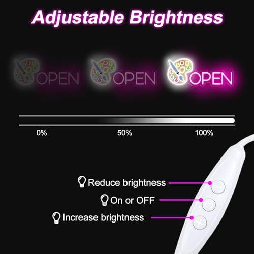 Image of Paint Tray Open Neon Sign Art LED Light Painting Room Wall Decor | USB Powered Dimmable Paint Palette Neon Sign Art Studio Decor 17.7 inchx7.7 inch