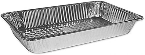 HFA 2019, Full-Size Deep Aluminum Foil Pans with Clear Dome Lid, Take Out Baking Disposable Foil Containers with Matching Covers (100)