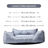 United Colors of Benetton. Pets - Hundebett, Ergonomisches Bett, für Mittelgroße Hunde, Aus Polyester, Waschmasschinegeeignet, Grau, Größe M, 65x50x20 cm