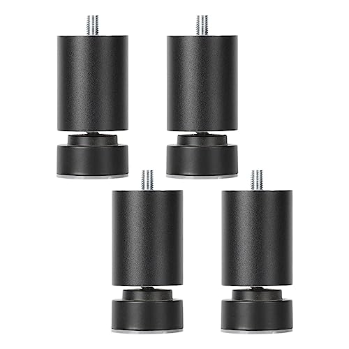 perfk 4X Patas de sofá Patas de Muebles de Metal Aleación Ajustable Heavy Duty M10 Rosca Marco de Cama Patas Pies de Mesa M10 para armarios Mesas de café, Negro 6cm