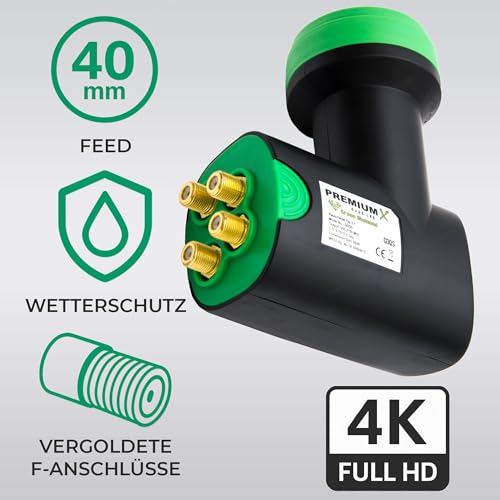 Miniatura 2 de Premiumx Gdqs Quad Lnb Digital Full Hdtv 0,1 Lmb 4 Participantes 4 Compartimento Directamente Quattro Switch 4 K