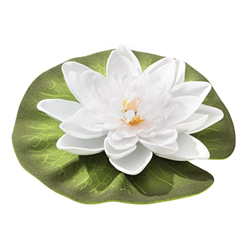 Blagdon Floating Lily 5 Diameter Plastic Plant Pond/Aquarium Decoration White