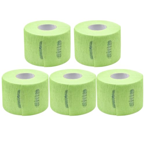 Papier de protection cou jetable vert pour barber shop et coiffure, lot de 5 rouleaux