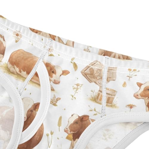 KLL Brown and White Cow Pattern Toddler Boys' Pure Cotton Training Underwear Cute Children Panties4