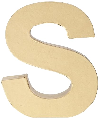 GLOREX 6 2029 119 - Papp - Buchstabe S, Buchstabe aus brauner Pappe, ca. 17,5 X 5,5 cm groß, zum bemalen und bekleben, für Serviettentechnik und Décopatch, ideal als Dekoration