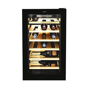 Candy DiVino, CWCEL 210/NF, Cantina Vino, 21 bottiglie, 39 dB, APP hOn,Vetro Anti-UV, Monozona, Nero, AxLxP 70x40x54,5 cm [Classe G]