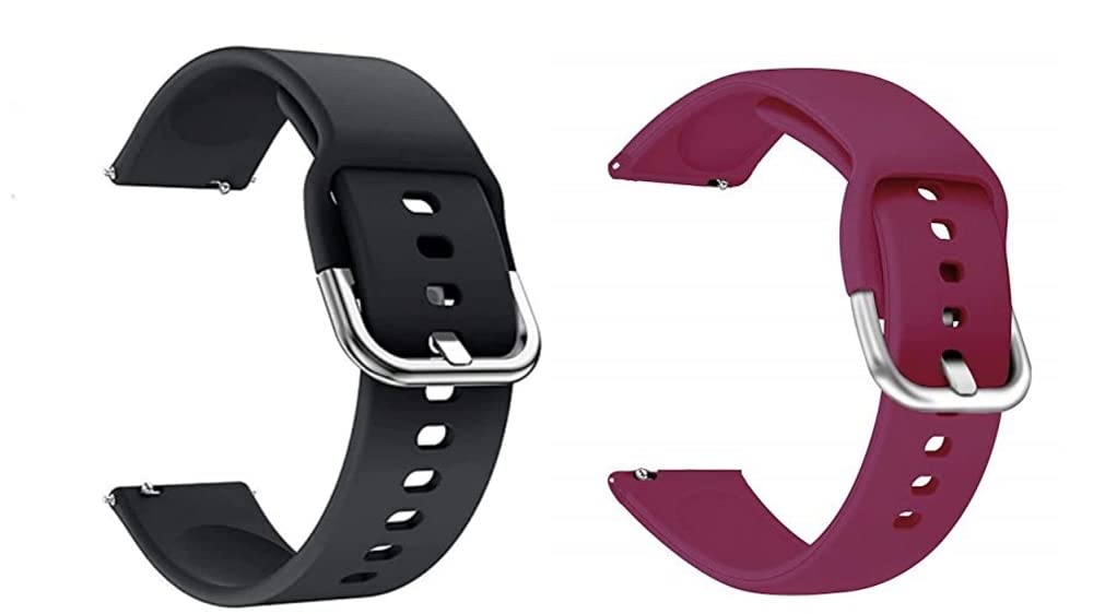 AINSLEY 20 MM Watch Straps Compatible for Noise Colorfit Brio | Colorfit Qube | Colorfit Qube 02 | Colorfit Qube Oxy | Evolve 2 | Icon Buzz | X&Fit 1 Smart Watch (Pack of 2) (Black&Wine) (B0BMVDWNGW) Amazon Price History, Amazon Price Tracker
