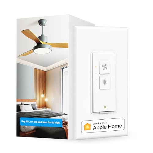 Meross Smart Ceiling Fan and Dimmer Light Switch, Supports Apple