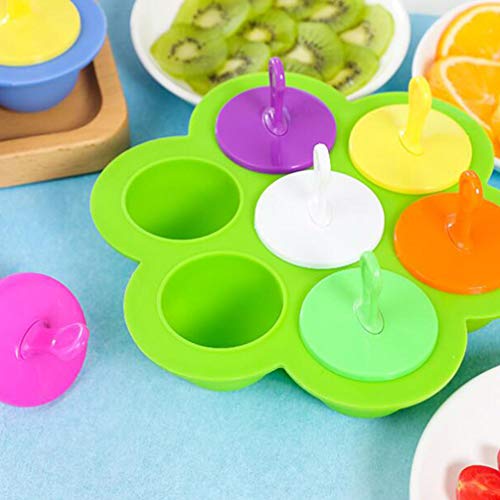 Cabilock Reutilizável Mini Pop Moldes 7 Miniatura de Picolé Moldes Com Varas Fácil Liberação Silicon