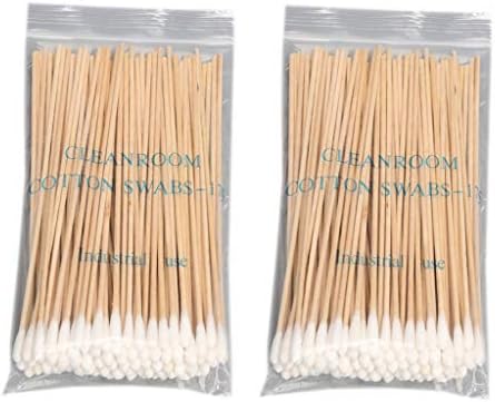 NABIAN Cotton Swabs, 200Pcs 15 CM Wooden Handle Cotton Swab Single Head Q Tips Ear Nose Cleaning Sterile Sticks Makeup Remove Tool