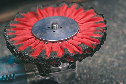 Renegade Products 9" X 3" X 5/8" Airway Buffing Wheel for Metal Polishing Aluminum & Stainless Steel for Wheels, Tanks & Bumpers (Red) - Thumbnail 2