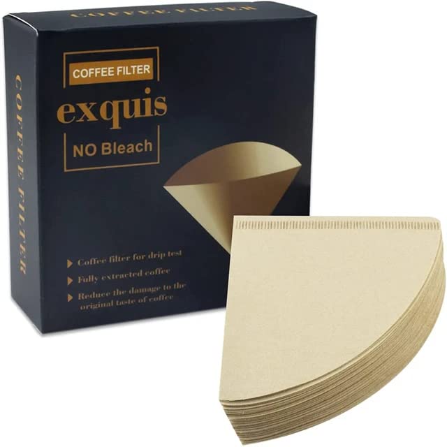 Coffee filter number #4 cone coffee filter Unbleached Brown natural Paper for 8-12 cups of coffee, upgraded version, 100pc per box