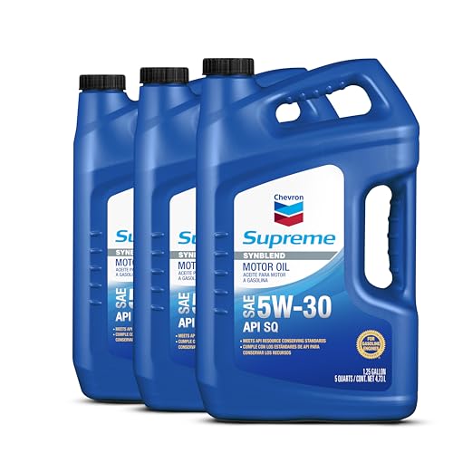 Image of Chevron Supreme (220013533-3PK) 5W-30 Motor Oil - 5 Quart (Pack of 3)