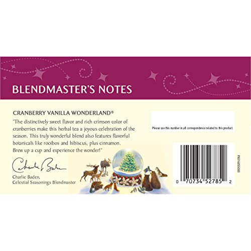 Image of Celestial Seasonings Herbal Tea, Cranberry Vanilla Wonderland, 18 Count (Pack of 6)