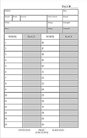 WE Games Black Hardcover Chess Scorebook -for Notations, 100 Pages, Ideal Score Sheets for Clubs & Tournaments