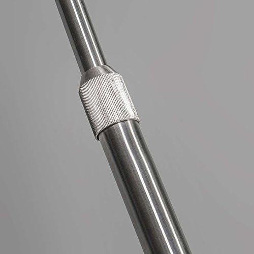Qazqa - Modern Arc Floor Lamp I Arc Floor Light Steel I Nickel Matt I Satin Adjustable - Grande- - Modern - Suitable for LED E27 | 1 Light - Stainless Steel Arc lamp - Suitable for Living Room I