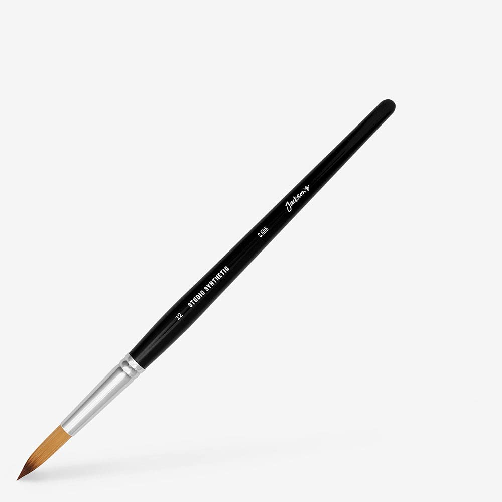 Jackson's Round : Studio Synthetic Watercolour Brush : : Size 12 : Paintbrush For Artists And Students