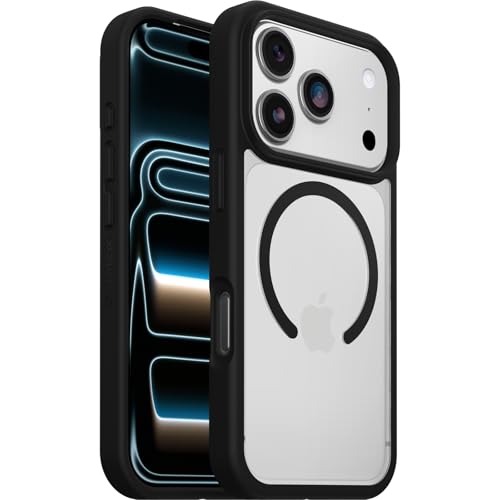 Otterbox React Series Magsafe Cover Per Iphone 17 Pro, Resistente A Shock E Cadute Fino, Cover Ultrasottile, Testata A Norme MIL-STD 810G, Trasparente/Nero