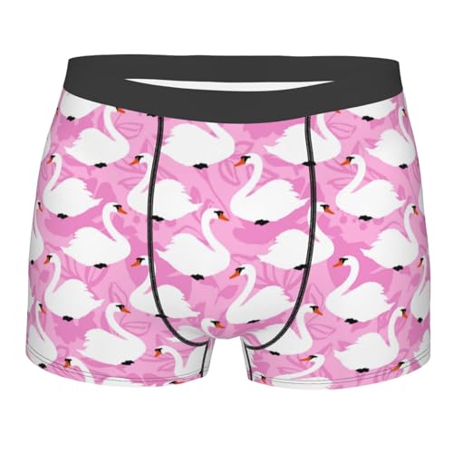 Beautiful Swans Print Underwear For Men Comfy Cozy Holiday Boxer Briefs