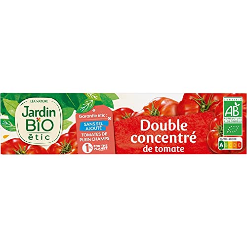 JARDIN BIO ÉTIC DOUBLE CONCENTRÉ DE TOMATE BIO EN TUBE 200G, JARDIN BIO ETIC, LOT DE 5