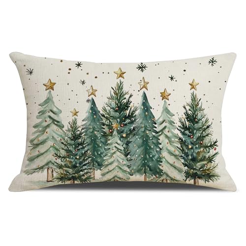 Kissenbezug Weihnachten 30x50, Weihnachtliche Kissenbezüge, Leinen...