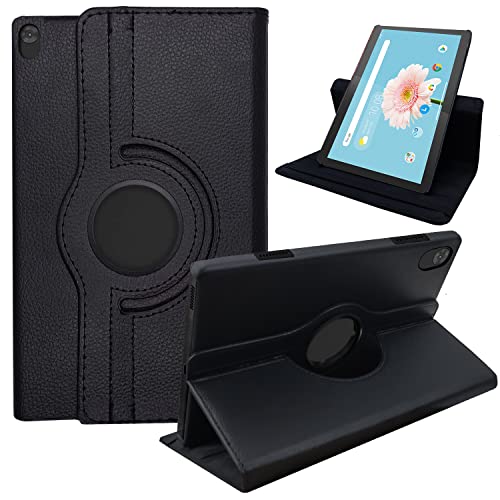 CEDO Lenovo Tab M10 / M10 HD (10.1 inch) Flip Cover | Leather Finish | 360 Degree Rotate Back Cover | Shockproof Back Cover Case for Lenovo Tab M10 / M10 HD (10.1 inch) TB-X505F/ L (Black)