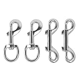 ganchos giratorios para cadenas Amplias aplicaciones: estos mosquetones de acero inoxidable se puede aplicar para conectar cuerdas o cadenas, cestas de flores colgantes, cadenas para perros, broches para mochilas, llaveros. y también es adecuado para montañismo, conexión de suspensión interior y exterior, camping, actividades al aire libre, proyectos de bricolaje, etc.