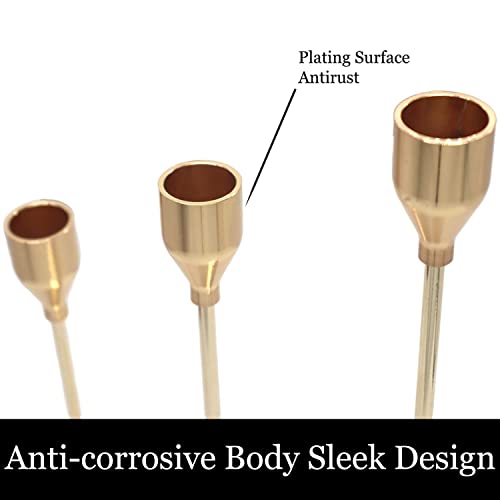 Denique 2 Sets, 6 Pcs French Gold Taper Candlestick Holders Set For Table Centerpiece, Vintage Modern Candle Holders For Home Wedding Decoration #TOP7