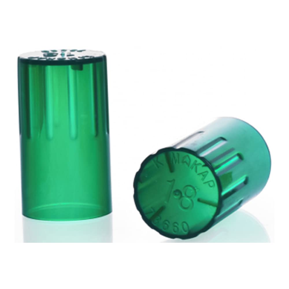 Kimble 73663-13 KIM-KAP Green Polypropylene Autoclavable Closure for 13mm Culture Tube (Pack of 500)