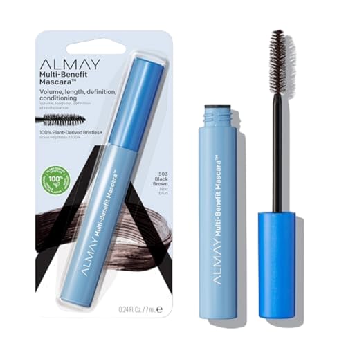 Almay Mascara, Volume, Length, Definition & Conditioning, Multi-Benefit Eye Makeup, Hypoallergenic and Fragrance-Free, 503 Black Brown