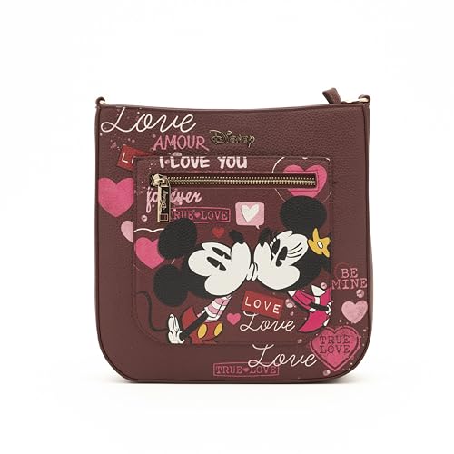 Wondapop Designer Series - Mickey and Minnie Crossbody/Shoulder Bag, Red