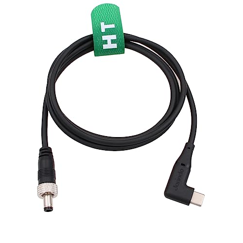 Cable de alimentación de ángulo recto 30 cm USB C a CC para SmallHD 702 4