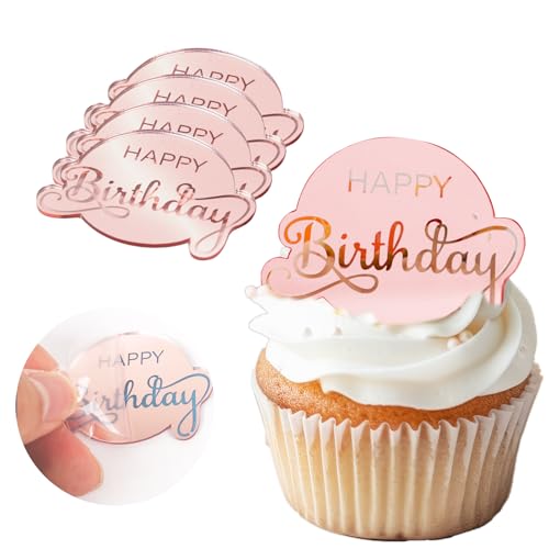20Pcs Irregularly Happy Birthday Cupcake Toppers for Birthday Party Decor