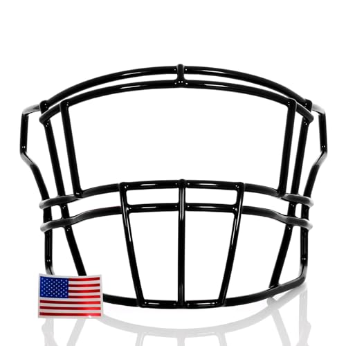 Green Gridiron - SF-2EG-II for Riddell SpeedFlex + Chrome US Flag Helmet Decal (Black)