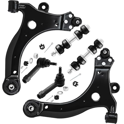 Image of Detroit Axle - 6pc Front End Control Arms Kit for Chevy Impala Monte Carlo Venture Olds Silhouette Pontiac Grand Prix Trans Sport Montana 2 Lower Control Arms 2 Outer Tie Rods 2 Sway Bars Replacement