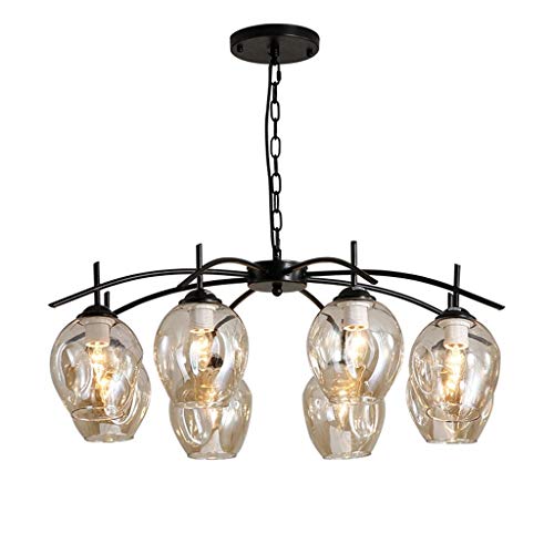 Plafonnier en verre CLSDRZC pour salon moderne avec 8 lumières fumées