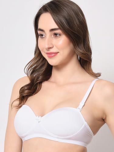 Image of BEWILD Women Balconette Bra | Lightly Padded Comfort | Soft Breathable Cotton Fabric | Seamless Design | Wirefree Comfort | Supportive Fit | Stylish Underwear