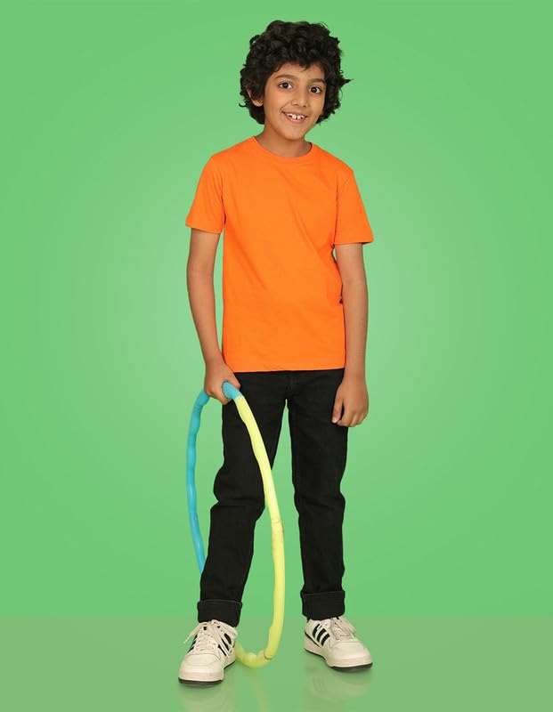 Image of Nusyl Boys Half Sleeves Solid T-Shirt for Kids | Soft Cotton Blend | Comfortable Regular Fit | Casual 2-16 Years | Multiple Colors & Pack Options