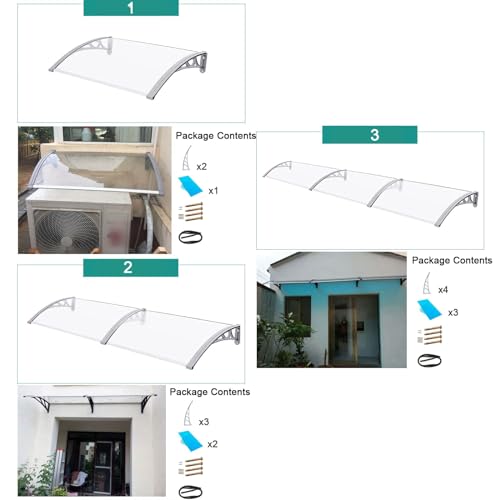 Auvent de porte en polycarbonate qui protège votre entrée des intempéries