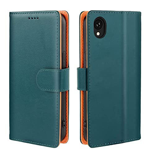 【J.DL直営店】 Galaxy A22 ケース 手帳型 A22 手帳 SC-56B おしゃれ ギャラクシーA22 ケース 手帳型 携帯カバー レザー 耐衝撃 耐摩擦 全面保護 マグネット式 カード収納 スタンド機能 手触りが良い 人気 上質（グリーン）