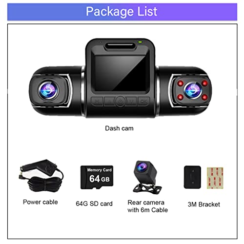XRC TECH 3 Câmeras veicular Dash Cam Frontal 1440P Carro Interno/Traseiro 1080P Gravador de Vídeo Wi