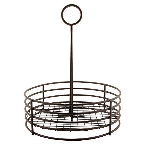 Get Popular Offer G.E.T. Enterprises Black Round Stainless Steel Condiment Caddy Iron Teflon Coated Table Caddies Collection 4-31850 (Pack of 1)
