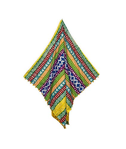 Kikoy Summer con Pon Pon 90x160cm Telo Mare Doppio - Asciugamano Pareo Spiaggia (Geometric)